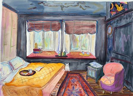 Катя Афонина (Авторская графика - 
                  75 x 55 см) Trikotazhka stories