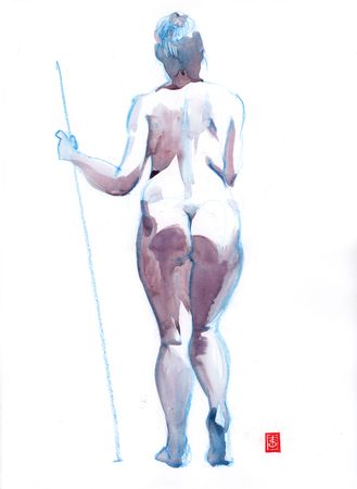 Виктория Севастьянова (Авторская графика - 
                  30 x 42 см) Ню 094