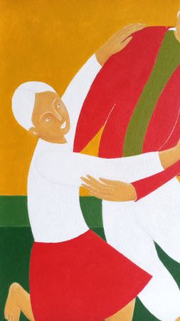 Саша Катинаускиене (Картина, живопись - 
                  30 x 40 см) Танец. Пастух и девушка