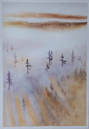 Оливия Лем (Авторская графика - 
                  35 x 50 см) Солнечно. Туманно