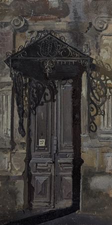 Михаил Псюрников (Авторская графика - 
                  15 x 30 см) Старая дверь