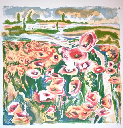 Мария Зайцева (Графика печатная - 
                  45 x 45 см) Поле маков