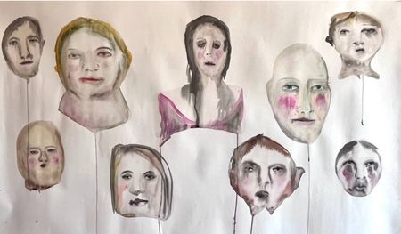 Лина Кордюченко (Авторская графика - 
                  150 x 80 см) В музее