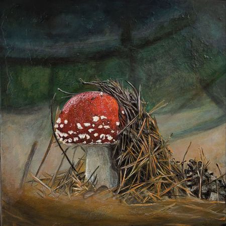 Teona Nakatl (Картина, живопись - 
                  50 x 50 см) Малыш мухомор