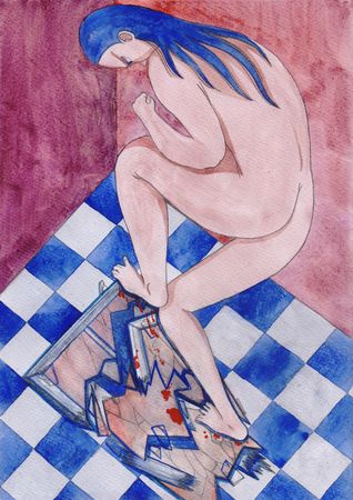 Оля Душкина (Авторская графика - 
                  21 x 29.7 см) Ненависть к предполагаемому