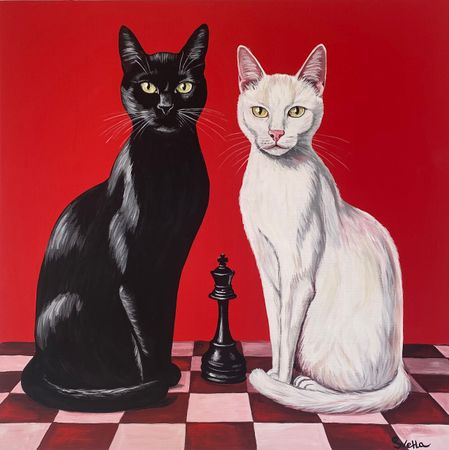 Светлана Евсеева (Картина, живопись - 
                  50 x 50 см) Черные и белые