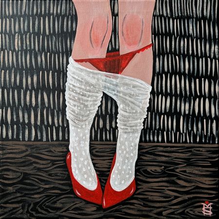 Мария Субботина (Картина, живопись - 
                  40 x 40 см) Ну привет!