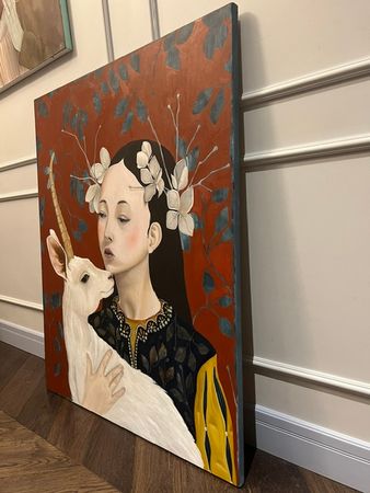 Нина Григель (Картина, живопись - 
                  80 x 100 см) Алиса с козерогом
