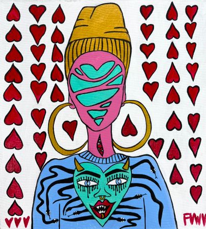 Виолетта Киселева (Картина, живопись - 
                  45 x 50 см) Любить любовь