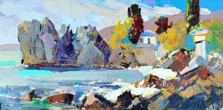 Олеся Лишаева (Картина, живопись - 
                  70 x 40 см) Чеховская бухта