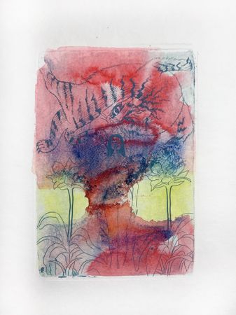 Елизавета Вербицкая (Графика печатная - 
                  21 x 30 см) Укрощение