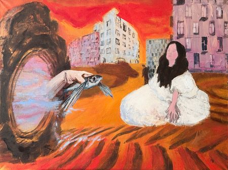 Надежда Богомолова (Картина, живопись - 
                  80 x 60 см) Wish, Fish, Sand & the City