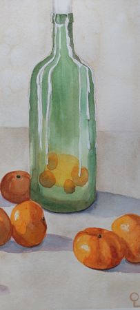 Оливия Лем (Авторская графика - 
                  27 x 39 см) Свечи и мандарины