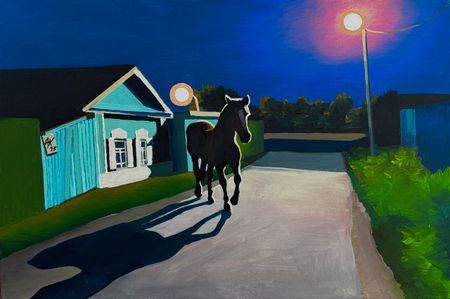 Антон Куприянов (Картина, живопись - 
                  60 x 40 см) Еду ночью домой на велике