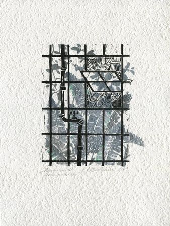 Ольга Безлепкина (Графика печатная - 
                  30 x 40 см) Теплица №1. Состояние мятный