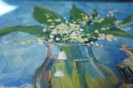 Елена Санина (Картина, живопись - 
                  40 x 40 см) Ландыши