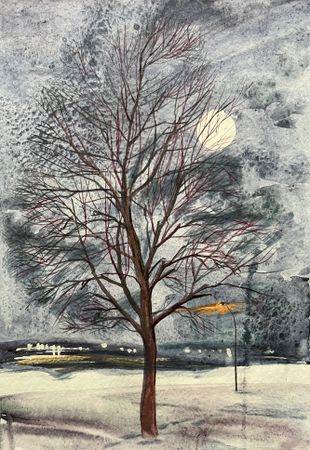 Александра Курьянова (Авторская графика - 
                  29.5 x 42 см) Снежно