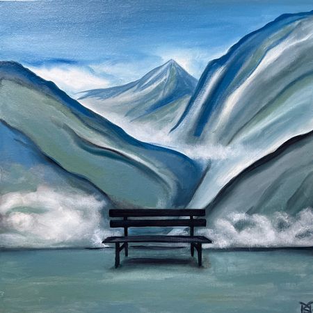 Мария Субботина (Картина, живопись - 
                  50 x 50 см) Место встречи №5