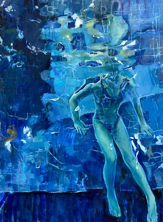 Вероника Федорцова (Картина, живопись - 
                  90 x 120 см) Under the water (II) Swimmm