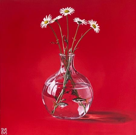 Светлана Евсеева (Картина, живопись - 
                  40 x 40 см) Сосуд (букет)