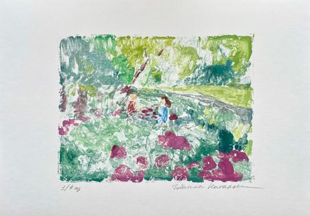 Наталья Чобанян (Графика печатная - 
                  29 x 21 см) В саду