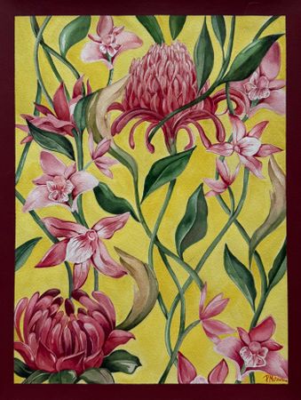 Полина Мотовилова (Авторская графика - 
                  31 x 41 см) Ботаника. Композиция 1