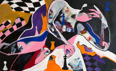 Валерий Вачегин (Картина, живопись - 
                  80 x 50 см) Играющий в шахматы