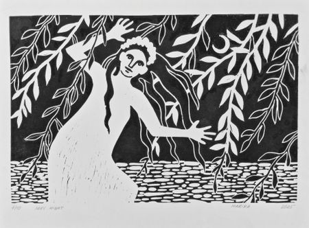Марина Коротаева (Графика печатная - 
                  35.6 x 23.2 см) Майская ночь