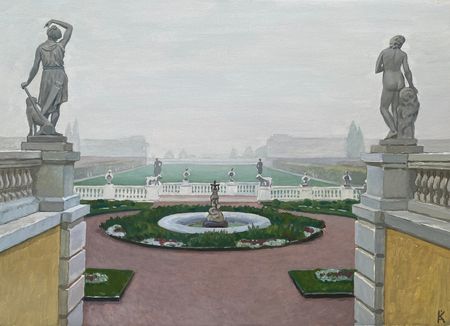 Алексей Кротов (Авторская графика - 
                  42 x 30 см) Туманный день в Архангельском