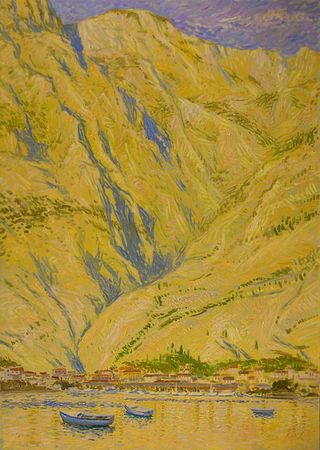 Евгений Ковальчук (Картина, живопись - 
                  100 x 150 см) Котор в золотых лучах