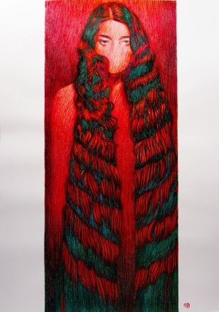Алан Хатагты (Авторская графика - 
                  70 x 100 см) Волосы