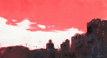 Ольга Безлепкина (Графика печатная - 
                  90 x 50 см) Вид на церковь