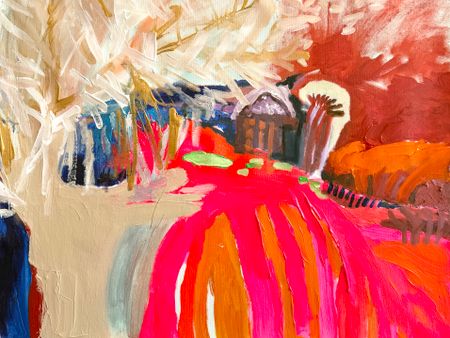 Катерина Алгаса (Картина, живопись - 
                  70 x 50 см) Пейзаж в розовом