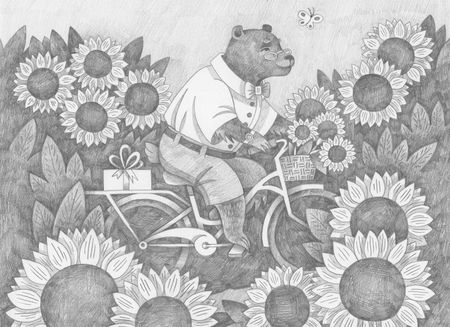 Витана Маковская (Авторская графика - 
                  29.7 x 21 см) Велосепедист