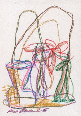 Дмитрий Кавка (Авторская графика - 
                  14.8 x 21 см) Натюрморт с цветами