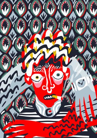 Лена Романовская (Графика цифровая (принты) - 
                  50 x 70 см) Парень