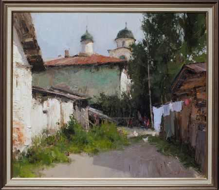 Евгений Бурцев (Картина, живопись - 
                  80 x 70 см) Дворик