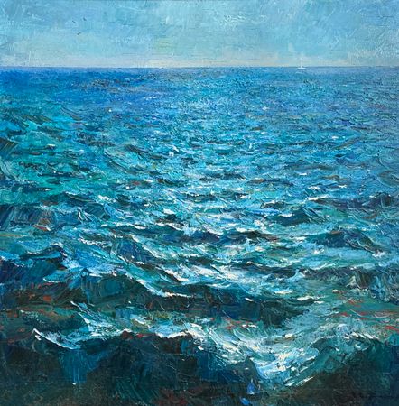 Илья Хахарев (Картина, живопись - 
                  63 x 63 см) Ультрамарин и бирюза