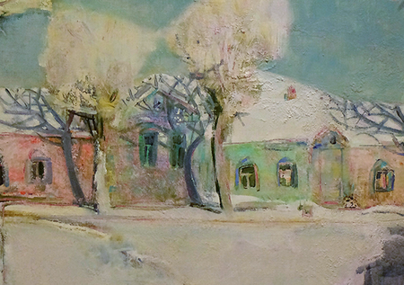 Рустам Тураев (Картина, живопись - 
                  100 x 80 см) Зима в красивом переулке