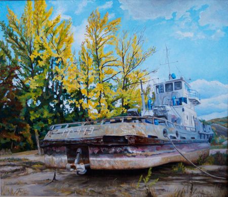 Дарья Палагина (Картина, живопись - 
                  70 x 60 см) На ремонте