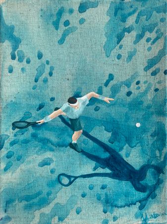 Виктория Никулочкина (Картина, живопись - 
                  18 x 24 см) Игра в теннис