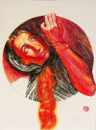 Алан Хатагты (Авторская графика - 
                  29 x 42 см) Аллегорическое тондо