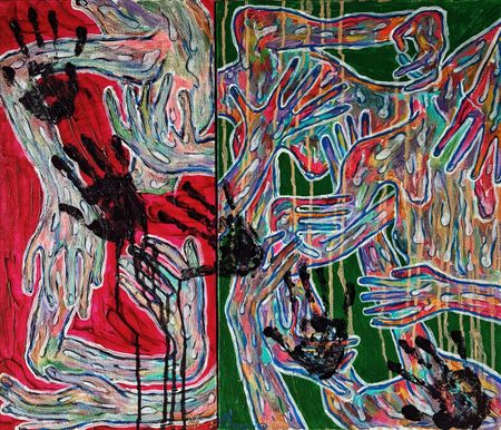 Александра Халипская (Картина, живопись - 
                  70 x 60 см) Диптих "Исследуя сложность чувств"