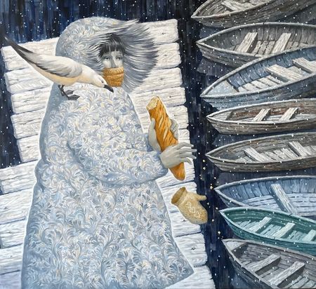 Юлия Непокрытая (Картина, живопись - 
                  110 x 100 см) Завтрак