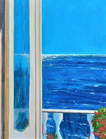 Андрей Шихов (Авторская графика - 
                  35 x 45 см) Перед закатом