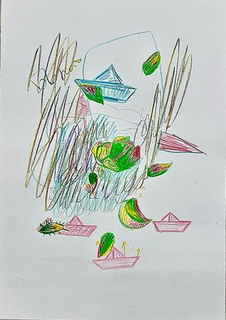 Анна Сави (АСА) (Авторская графика - 
                  21 x 29.5 см) Зеленый горошек