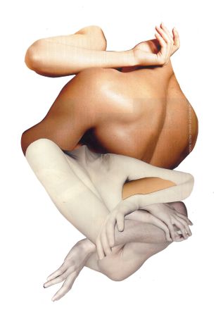 Лена Сурова (Коллаж / ассамбляж - 
                  29.7 x 42 см) Слияние 2