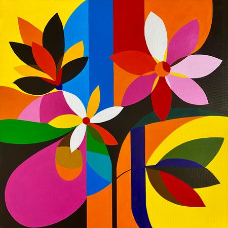 Ксения Молукова (Картина, живопись - 
                  50 x 50 см) Радужный сад