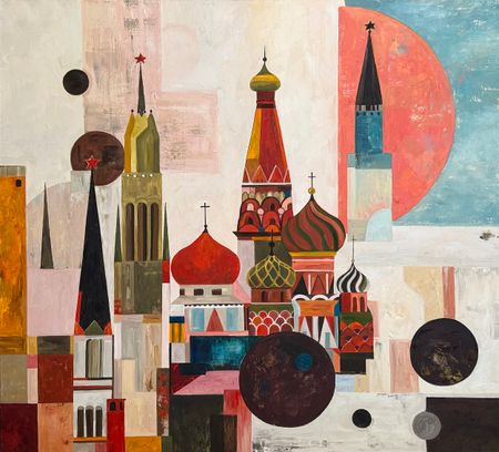 Ольга Селезнева (Картина, живопись - 
                  120 x 110 см) Диалог с Москвой