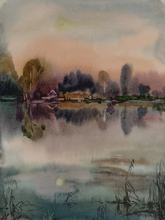 Елена Санина (Авторская графика - 
                  24 x 32 см) Осенние вечера